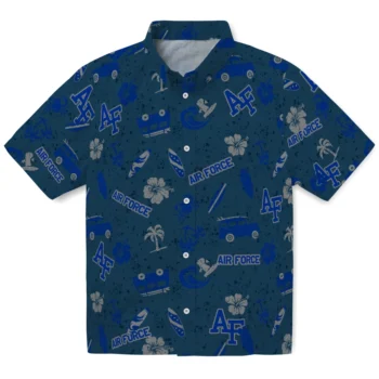 air force falcons beach vibe navy hawaiian shirts best selling