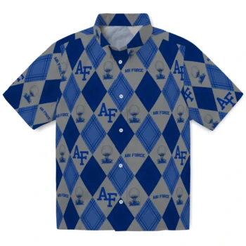 air force falcons balloon plaid blue hawaiian shirts best selling