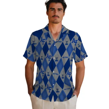 air force falcons balloon plaid blue hawaiian shirts fashion forward