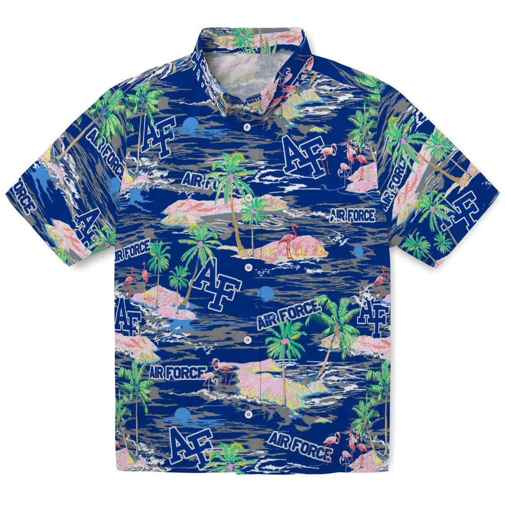 Air Force Falcons Hawaiian Shirt - Hawaii Island air force falcons flamingo retreat blue hawaiian shirts best selling