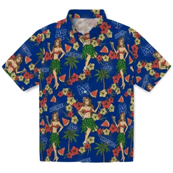 air force falcons hawaiian girls design blue hawaiian shirts best selling