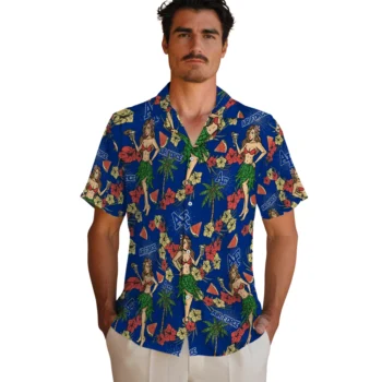 air force falcons hawaiian girls design blue hawaiian shirts fashion forward