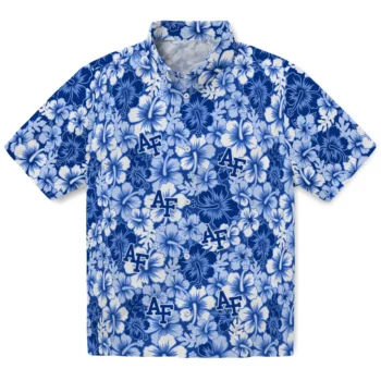 air force falcons hibiscus blooms blue hawaiian shirts best selling