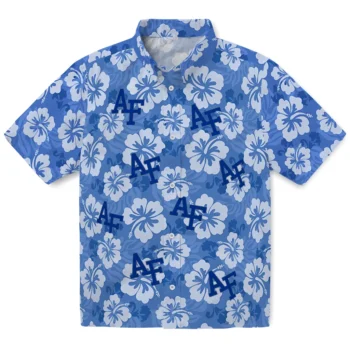 air force falcons hibiscus cluster blue hawaiian shirts best selling