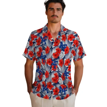 air force falcons hibiscus fiesta red royal blue hawaiian shirts fashion forward