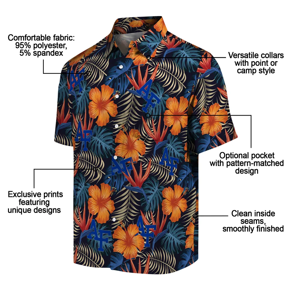 Air Force Falcons Hawaiian Shirt - Hibiscus Foliage air force falcons hibiscus foliage hawaiian shirts new arrival