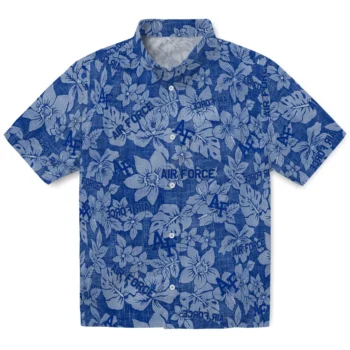 air force falcons hibiscus oasis blue hawaiian shirts best selling