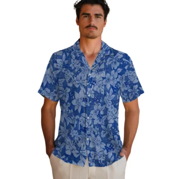 air force falcons hibiscus oasis blue hawaiian shirts fashion forward