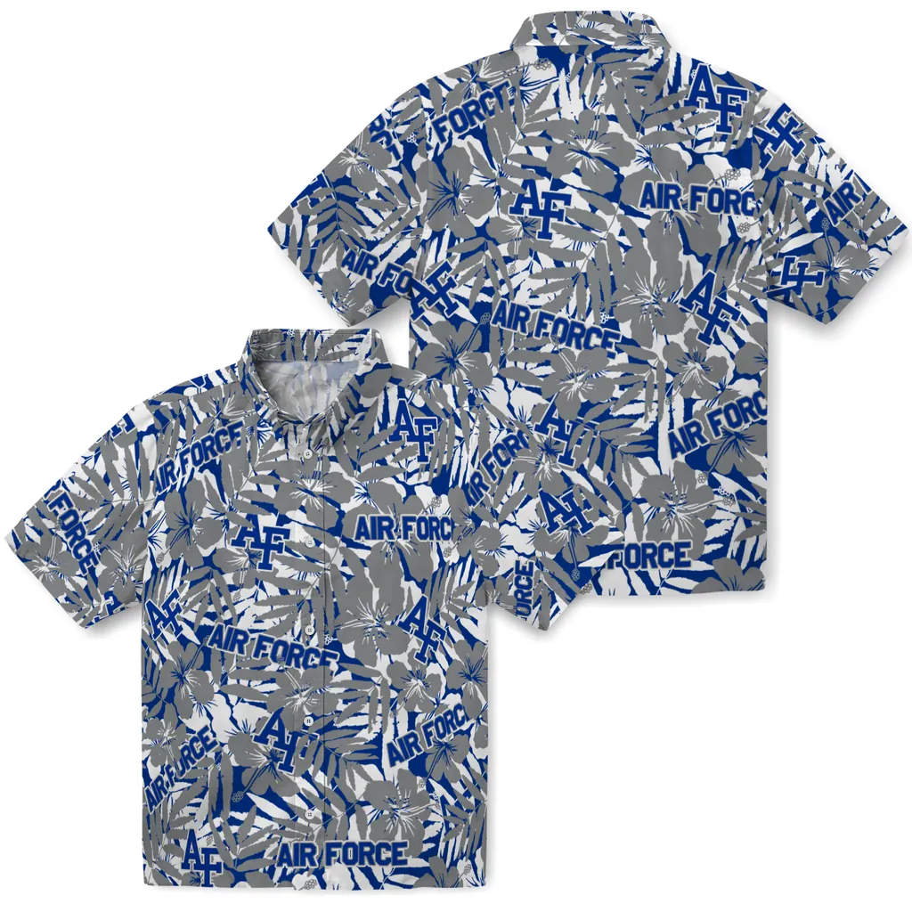 Air Force Falcons Hawaiian Shirt - Hibiscus Overlay air force falcons hibiscus overlay hawaiian shirts high quality