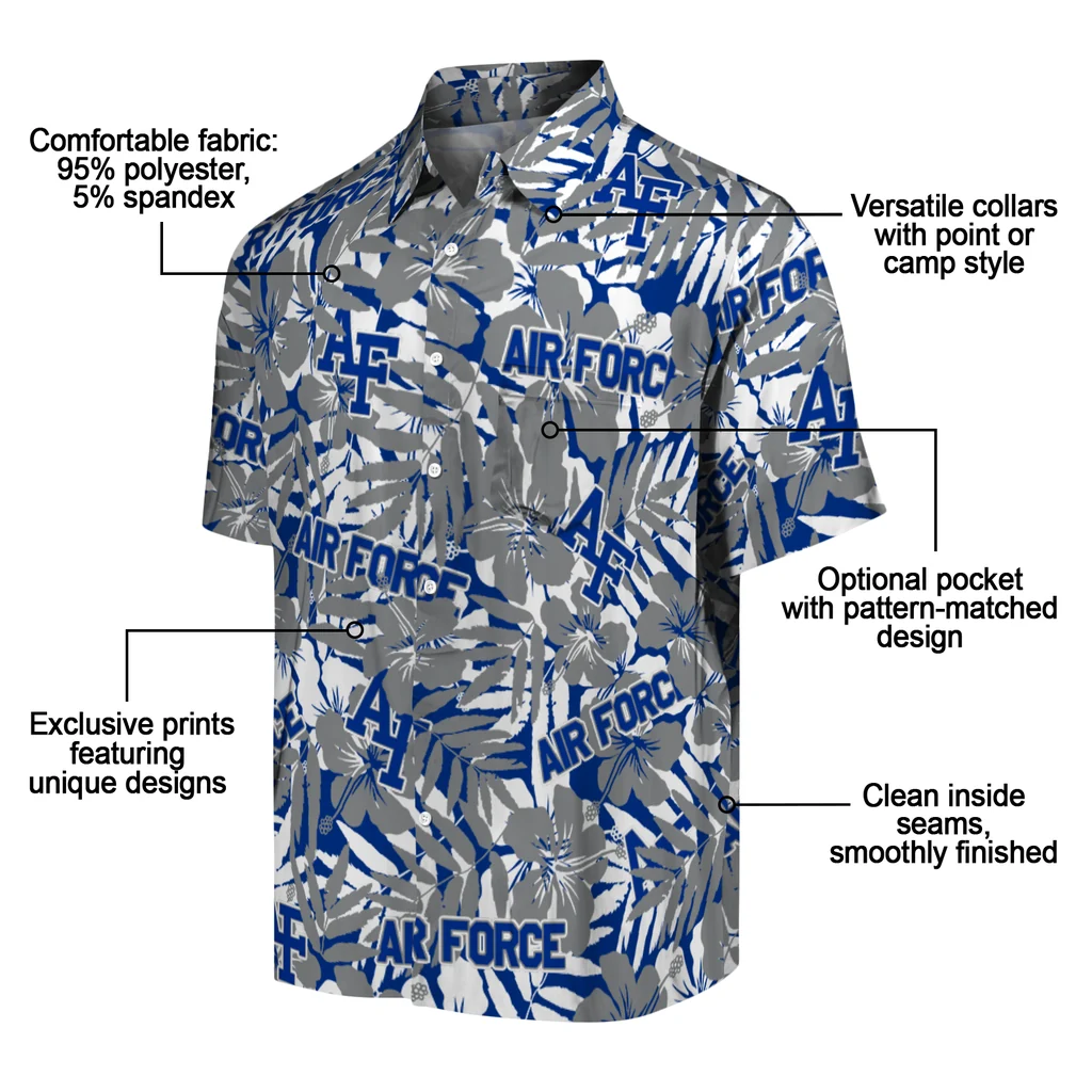 Air Force Falcons Hawaiian Shirt - Hibiscus Overlay air force falcons hibiscus overlay hawaiian shirts new arrival