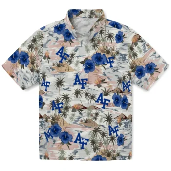 air force falcons hibiscus seaside white hawaiian shirts best selling