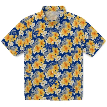 air force falcons hibiscus tropics blue yellow hawaiian shirts best selling
