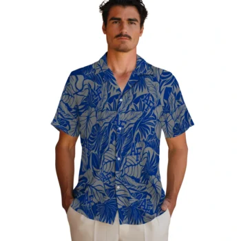 air force falcons monstera layer blue hawaiian shirts fashion forward