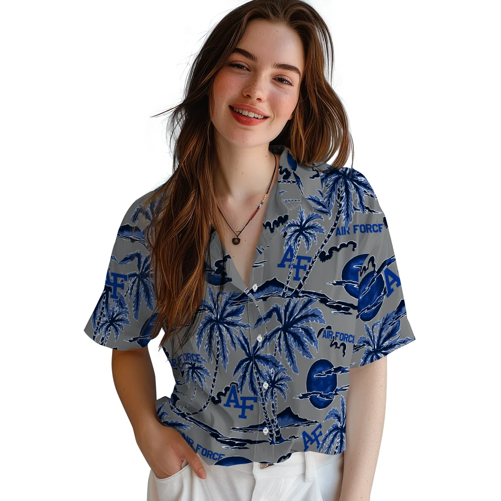 Air Force Falcons Hawaiian Shirt - Palm Sunset air force falcons palm sunset hawaiian shirts latest model