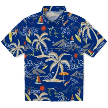 air force falcons palm tree island blue hawaiian shirts best selling
