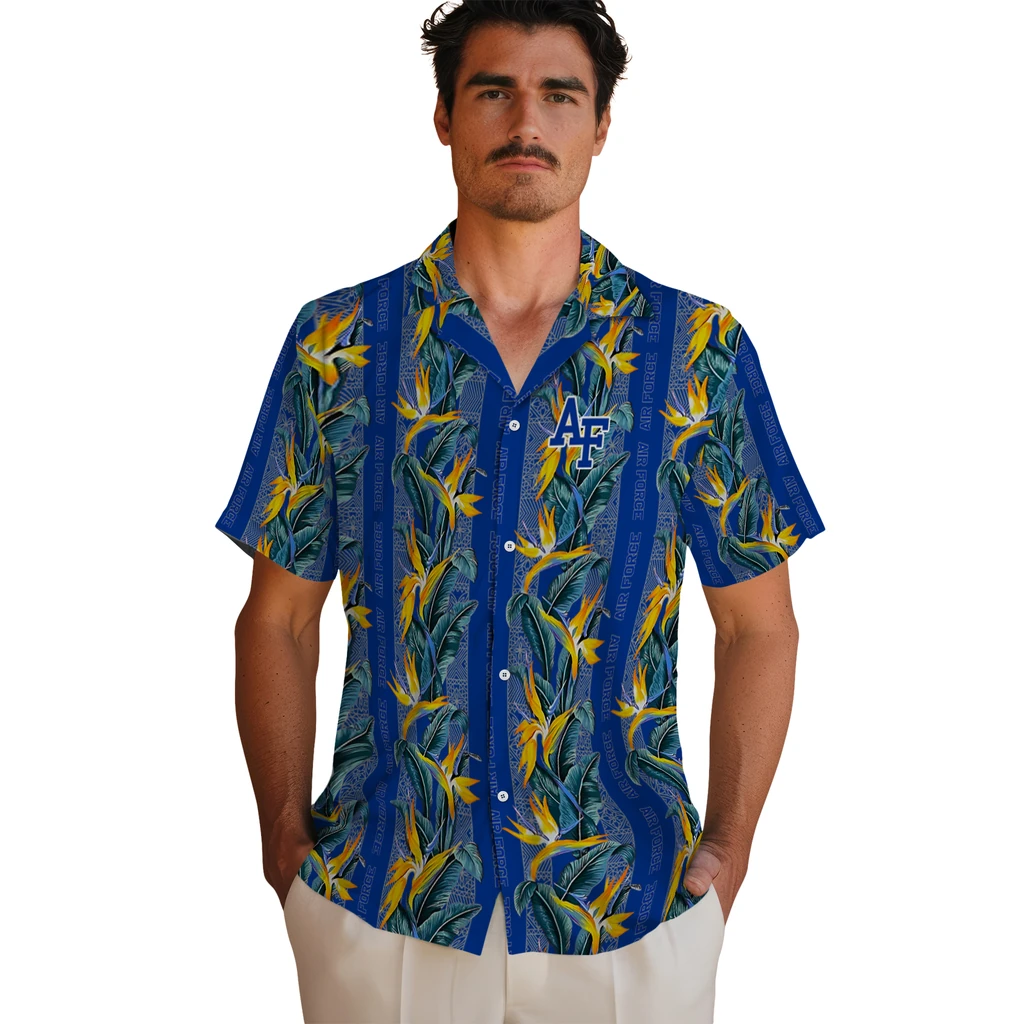 Air Force Falcons Hawaiian Shirt - Paradise Vines air force falcons paradise vines blue hawaiian shirts fashion forward