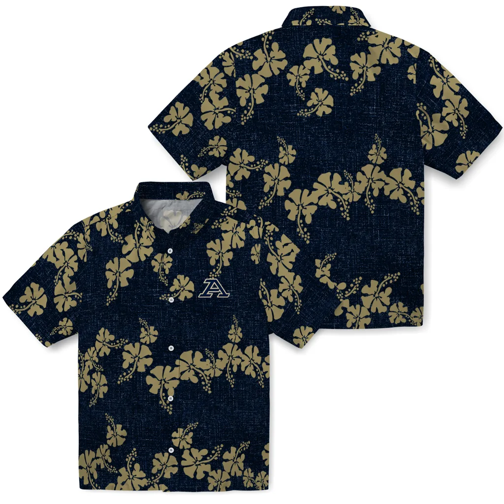 Akron Zips Hawaiian Shirt - 50th State Flower akron zips hibiscus petals blue hawaiian shirts high quality