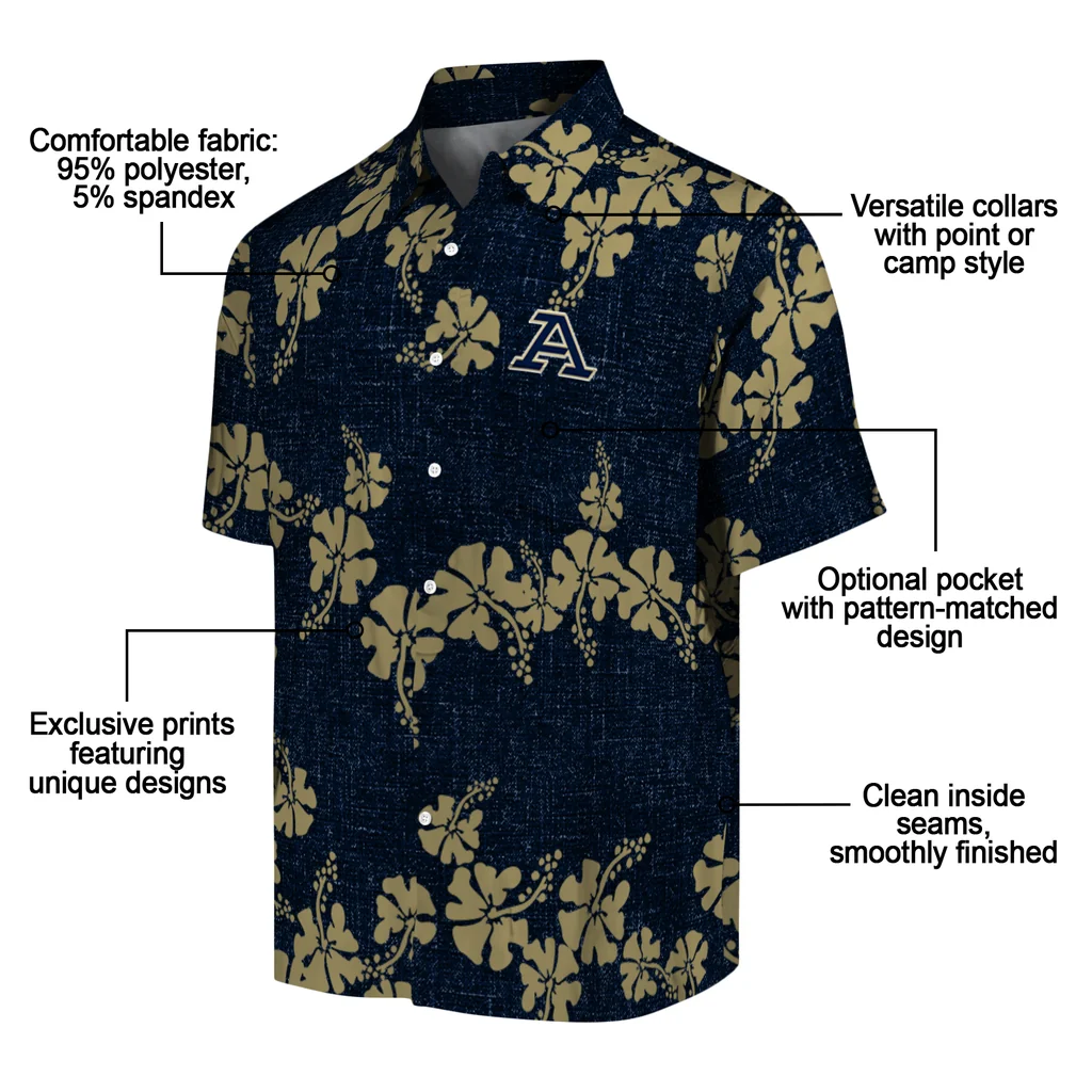 Akron Zips Hawaiian Shirt - 50th State Flower akron zips hibiscus petals blue hawaiian shirts new arrival