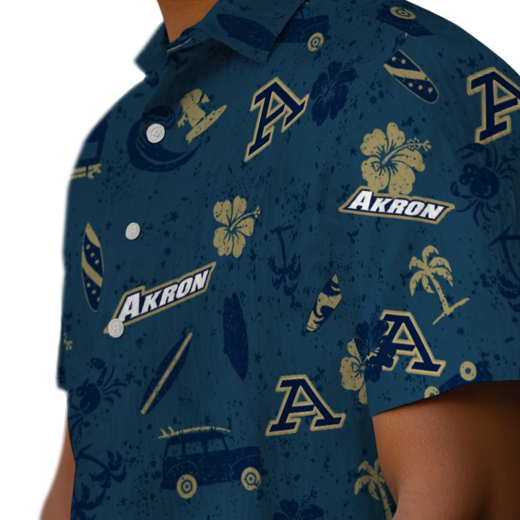Akron Zips Hawaiian Shirt - Beach Vibe akron zips beach vibe navy hawaiian shirts trendy