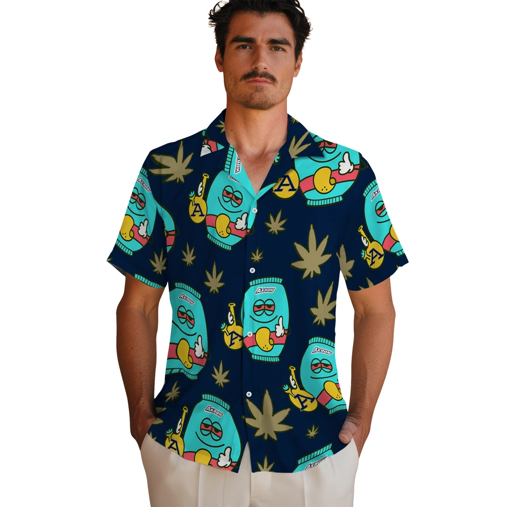 Akron Zips Hawaiian Shirt - Chill Vibe akron zips bong smile blue hawaiian shirts fashion forward