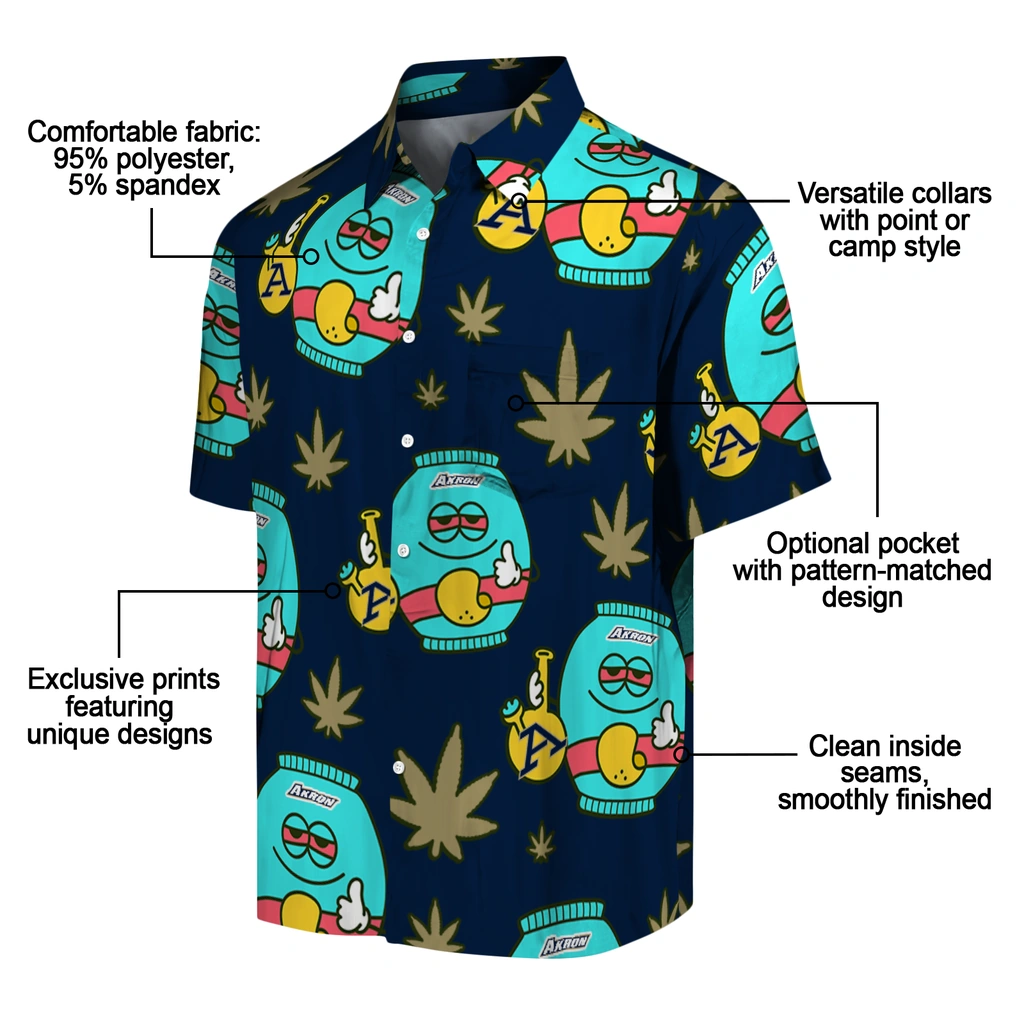 Akron Zips Hawaiian Shirt - Chill Vibe akron zips bong smile blue hawaiian shirts new arrival