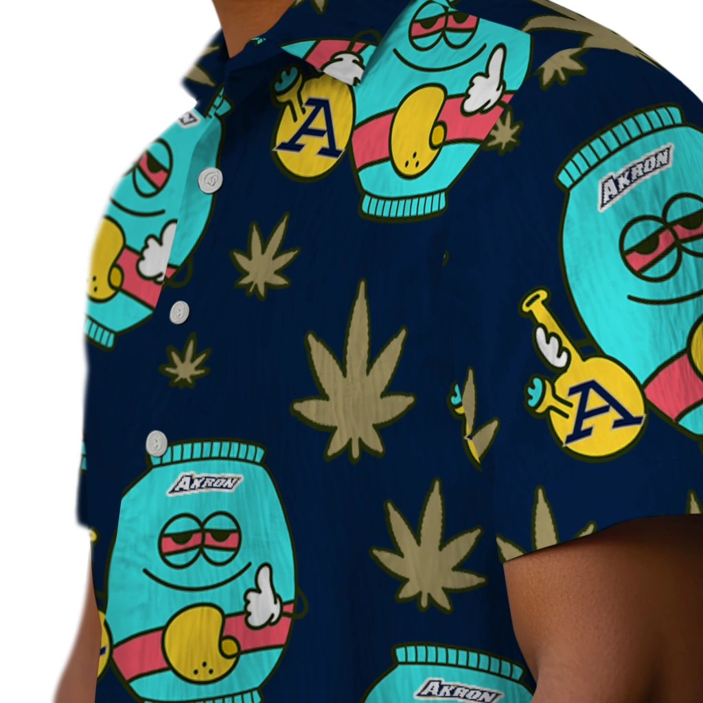 Akron Zips Hawaiian Shirt - Chill Vibe akron zips bong smile blue hawaiian shirts trendy
