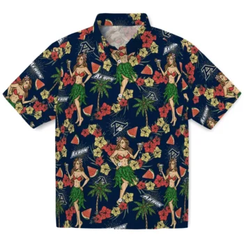 akron zips hawaiian girls design blue hawaiian shirts best selling