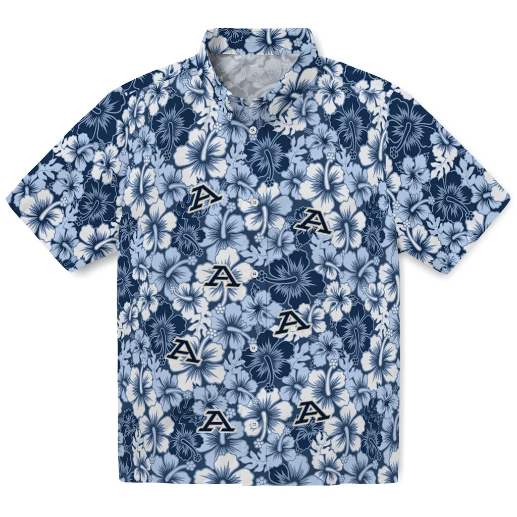 Akron Zips Hawaiian Shirt - Hibiscus Blooms akron zips hibiscus blooms blue hawaiian shirts best selling