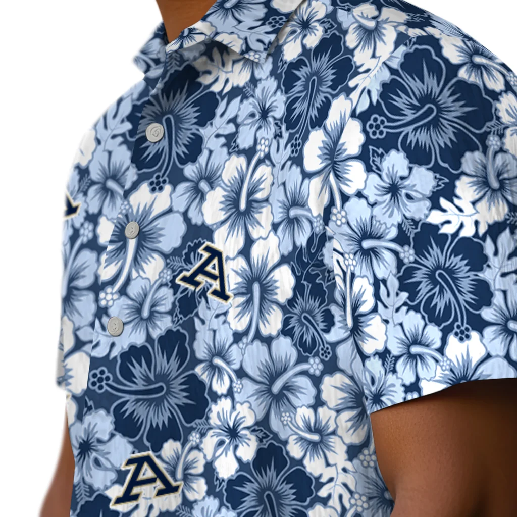 Akron Zips Hawaiian Shirt - Hibiscus Blooms akron zips hibiscus blooms blue hawaiian shirts trendy