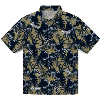 akron zips hibiscus exotic blue hawaiian shirts best selling