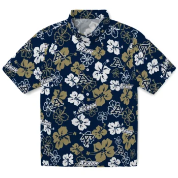 akron zips hibiscus bloom blue hawaiian shirts best selling