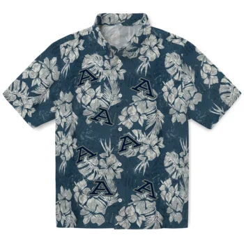 akron zips hibiscus flowers navy blue hawaiian shirts best selling