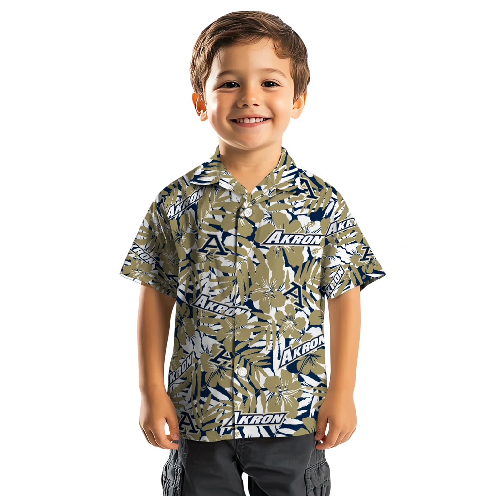Akron Zips Hawaiian Shirt - Hibiscus Overlay akron zips hibiscus overlay hawaiian shirts top rated