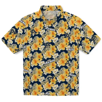 akron zips hibiscus tropics blue yellow hawaiian shirts best selling