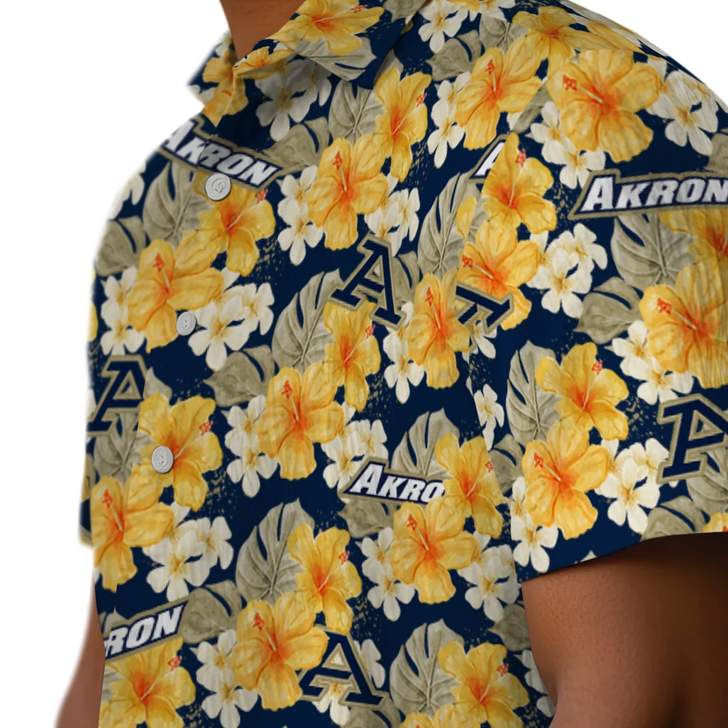 Akron Zips Hawaiian Shirt - Hibiscus Tropics akron zips hibiscus tropics blue yellow hawaiian shirts trendy