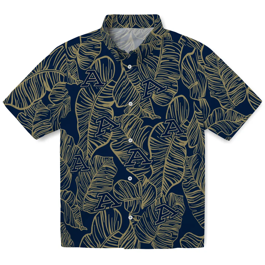 Akron Zips Hawaiian Shirt - Leaf Outline akron zips leaf outline blue hawaiian shirts best selling