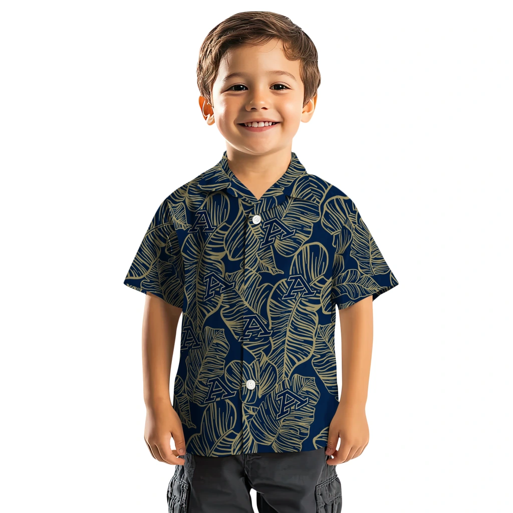 Akron Zips Hawaiian Shirt - Leaf Outline akron zips leaf outline blue hawaiian shirts top rated