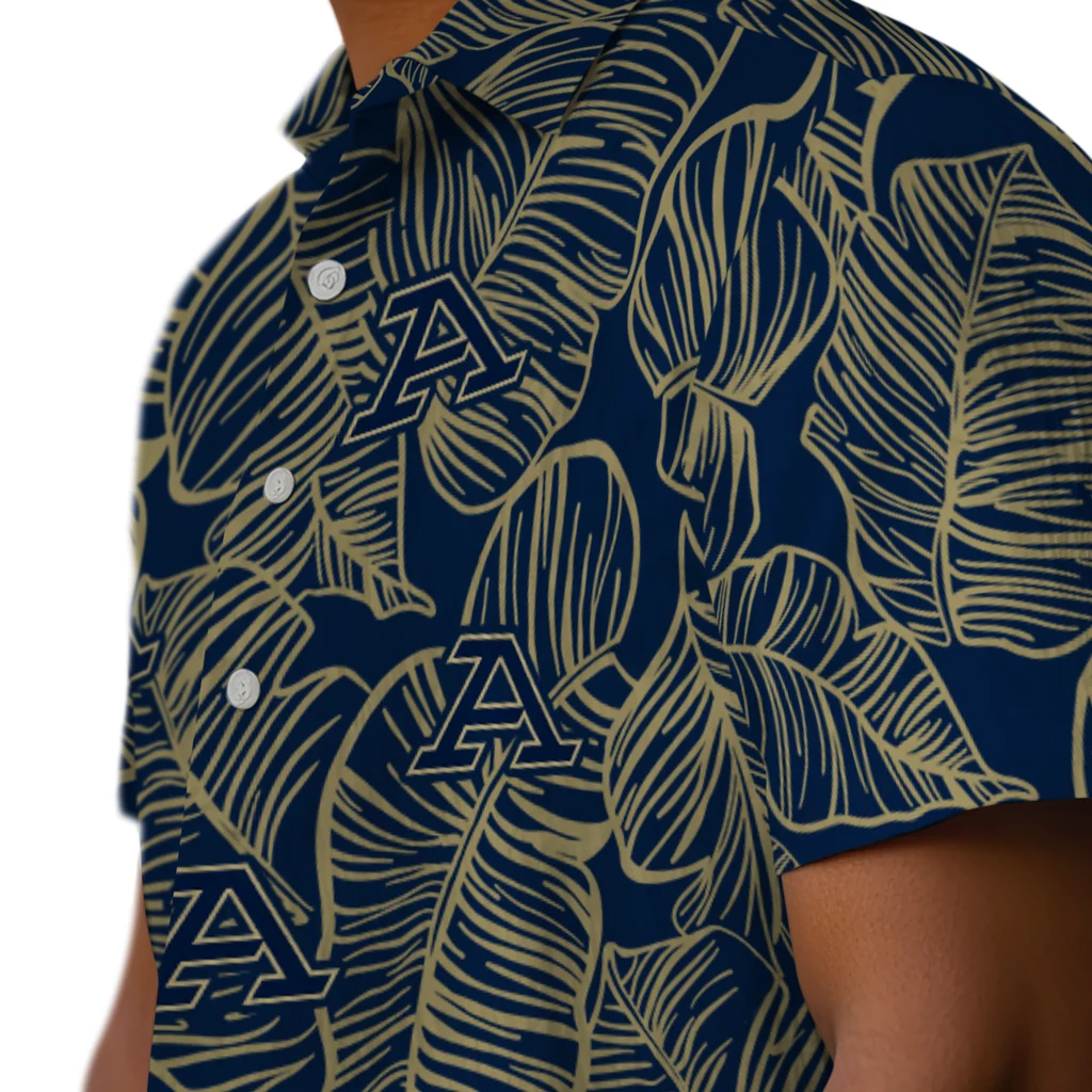 Akron Zips Hawaiian Shirt - Leaf Outline akron zips leaf outline blue hawaiian shirts trendy