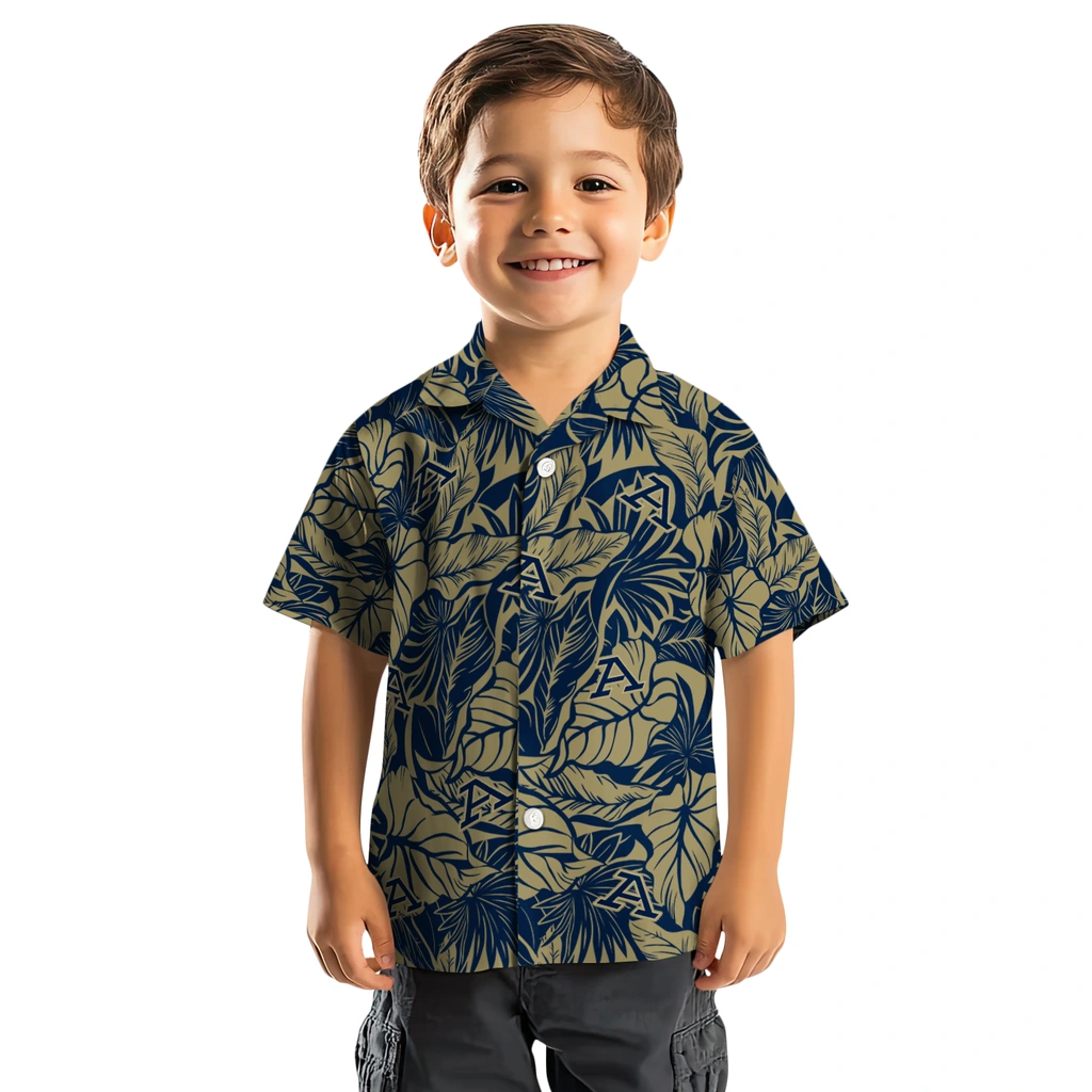 Akron Zips Hawaiian Shirt - Monstera Layer akron zips monstera layer blue hawaiian shirts top rated