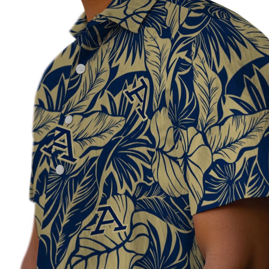 Akron Zips Hawaiian Shirt - Monstera Layer akron zips monstera layer blue hawaiian shirts trendy