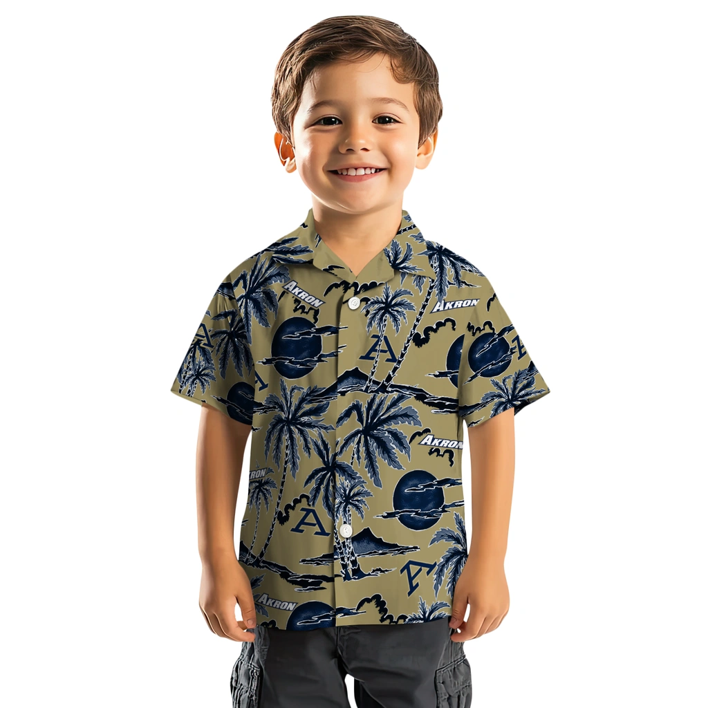 Akron Zips Hawaiian Shirt - Palm Sunset akron zips palm sunset hawaiian shirts top rated