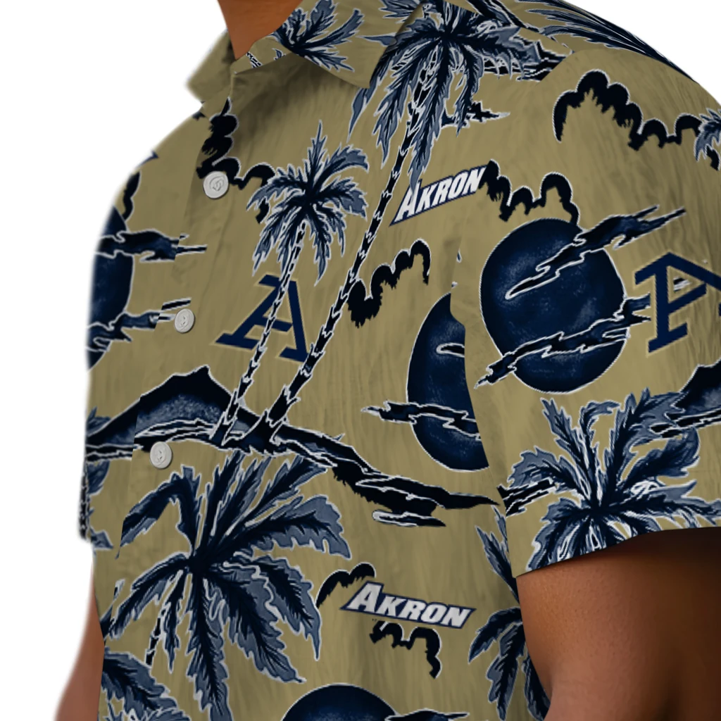 Akron Zips Hawaiian Shirt - Palm Sunset akron zips palm sunset hawaiian shirts trendy