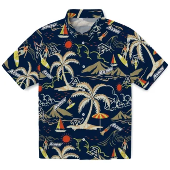 akron zips palm tree island blue hawaiian shirts best selling