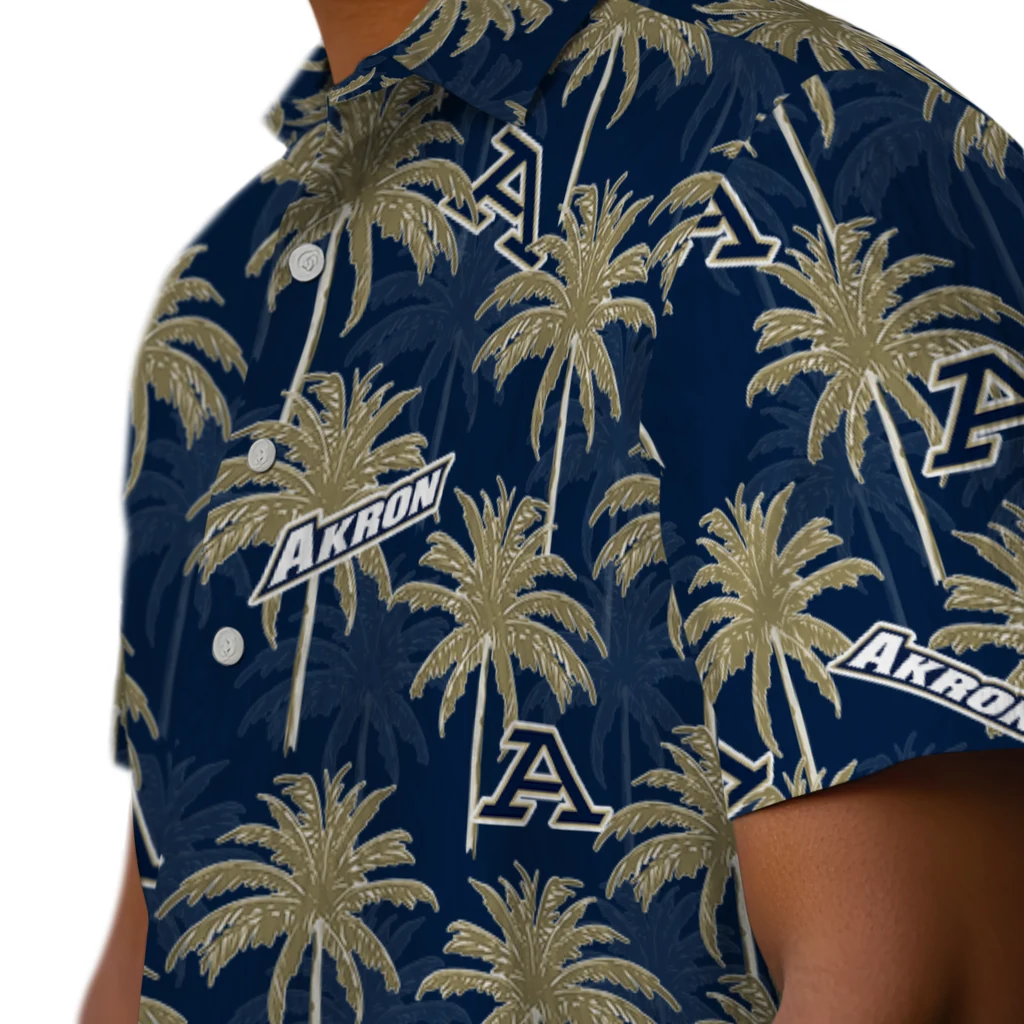 Akron Zips Hawaiian Shirt - Palm Tree Motif akron zips palm grove blue hawaiian shirts trendy