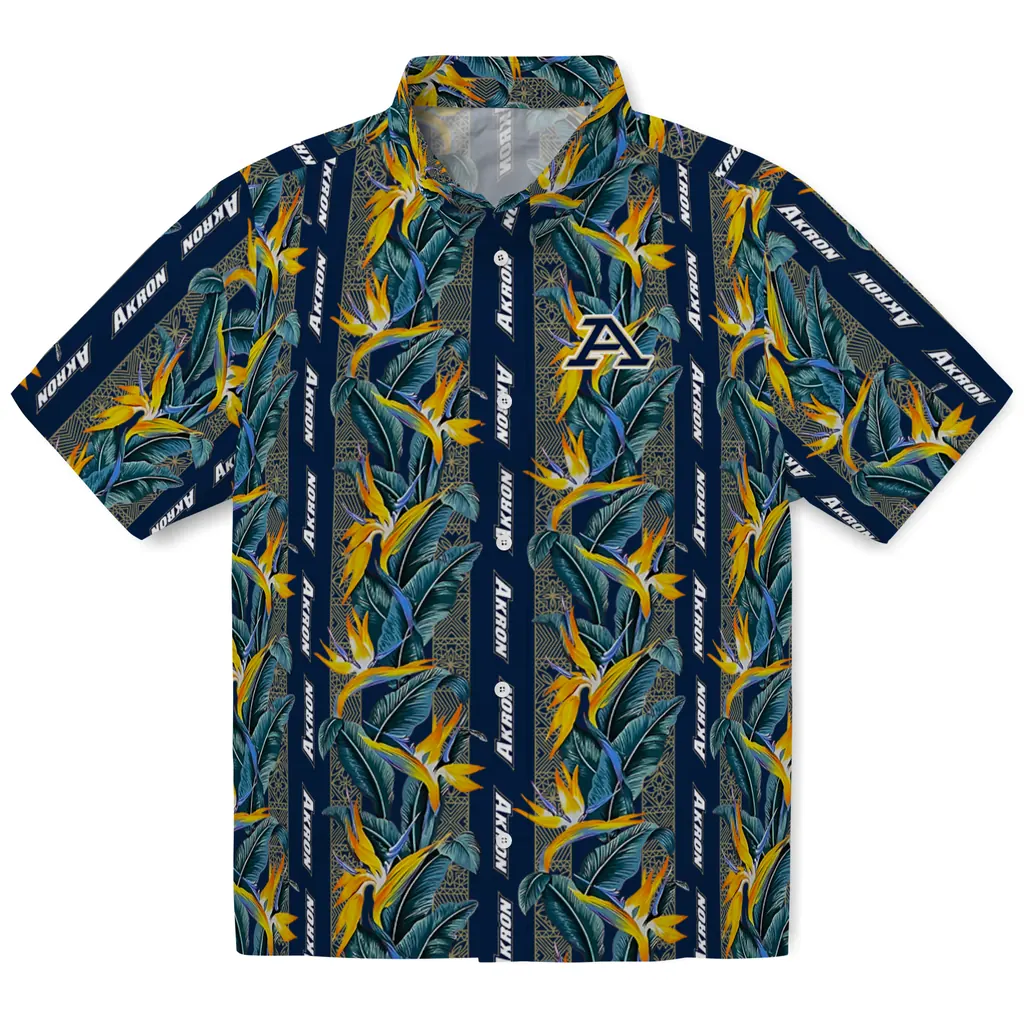 Akron Zips Hawaiian Shirt - Paradise Vines akron zips paradise vines blue hawaiian shirts best selling