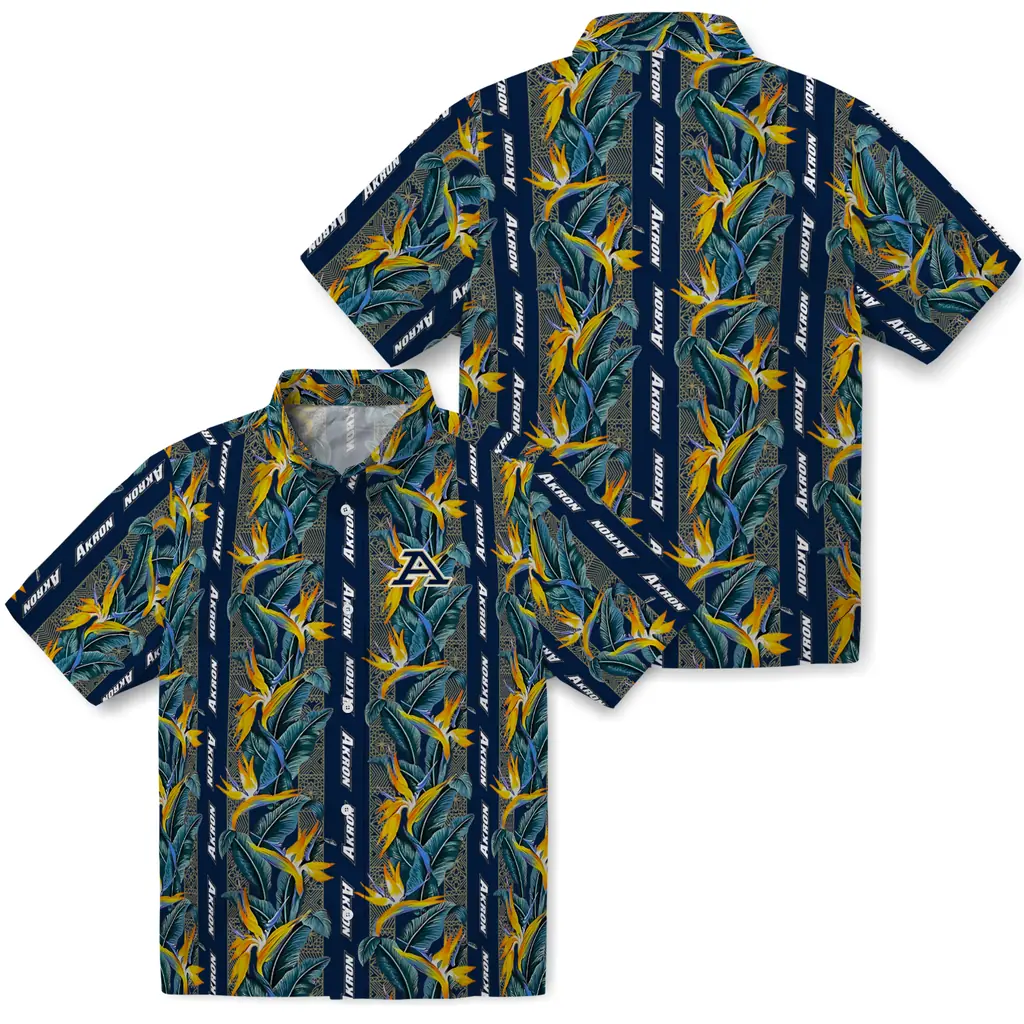 Akron Zips Hawaiian Shirt - Paradise Vines akron zips paradise vines blue hawaiian shirts high quality