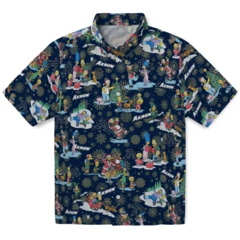 akron zips simpsons christmas blue hawaiian shirts best selling