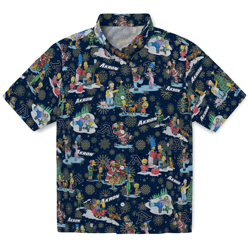Akron Zips Hawaiian Shirt - Simpsons Christmas akron zips simpsons christmas blue hawaiian shirts best selling