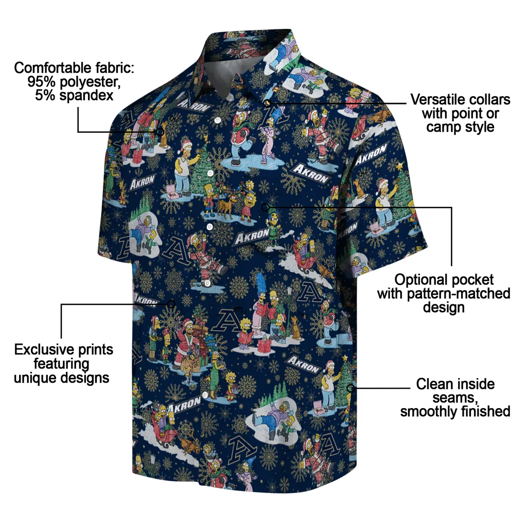 Akron Zips Hawaiian Shirt - Simpsons Christmas akron zips simpsons christmas blue hawaiian shirts new arrival