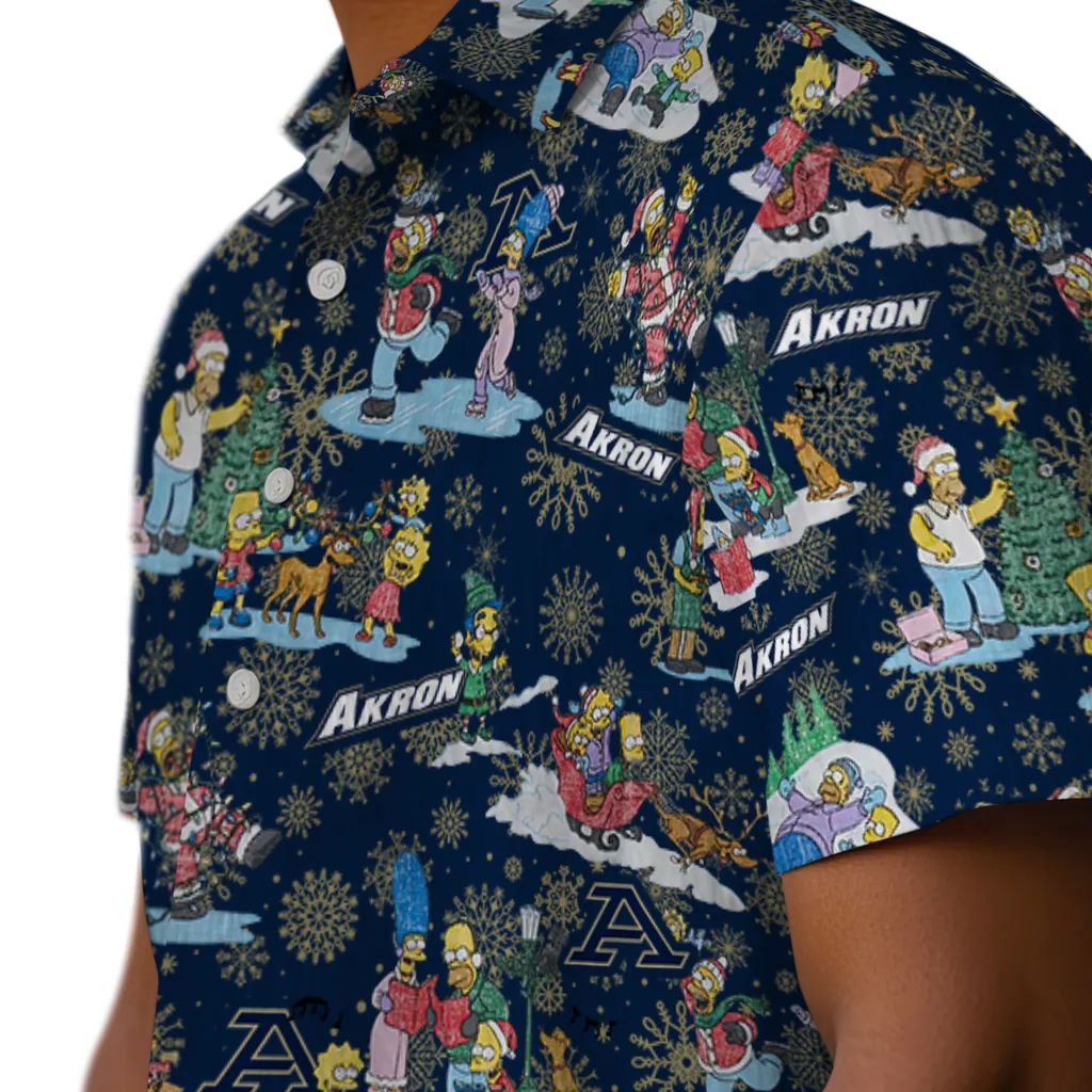 Akron Zips Hawaiian Shirt - Simpsons Christmas akron zips simpsons christmas blue hawaiian shirts trendy